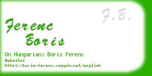 ferenc boris business card